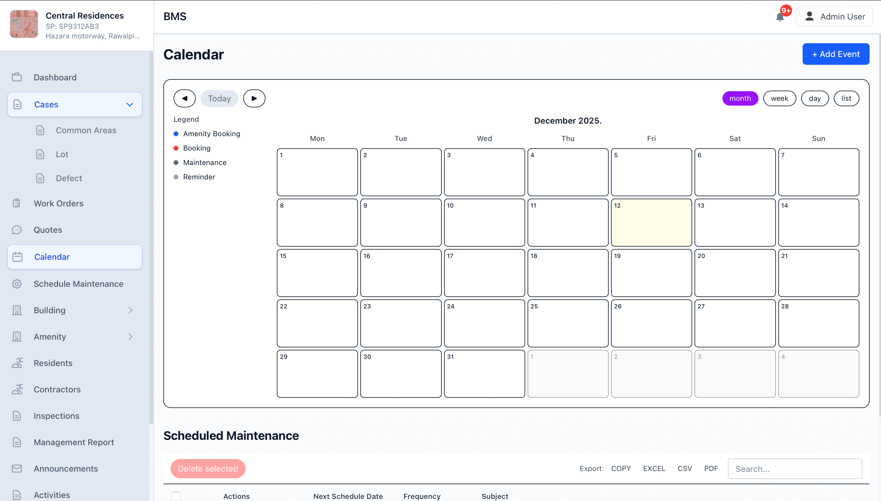 Building Management System interface, view 2