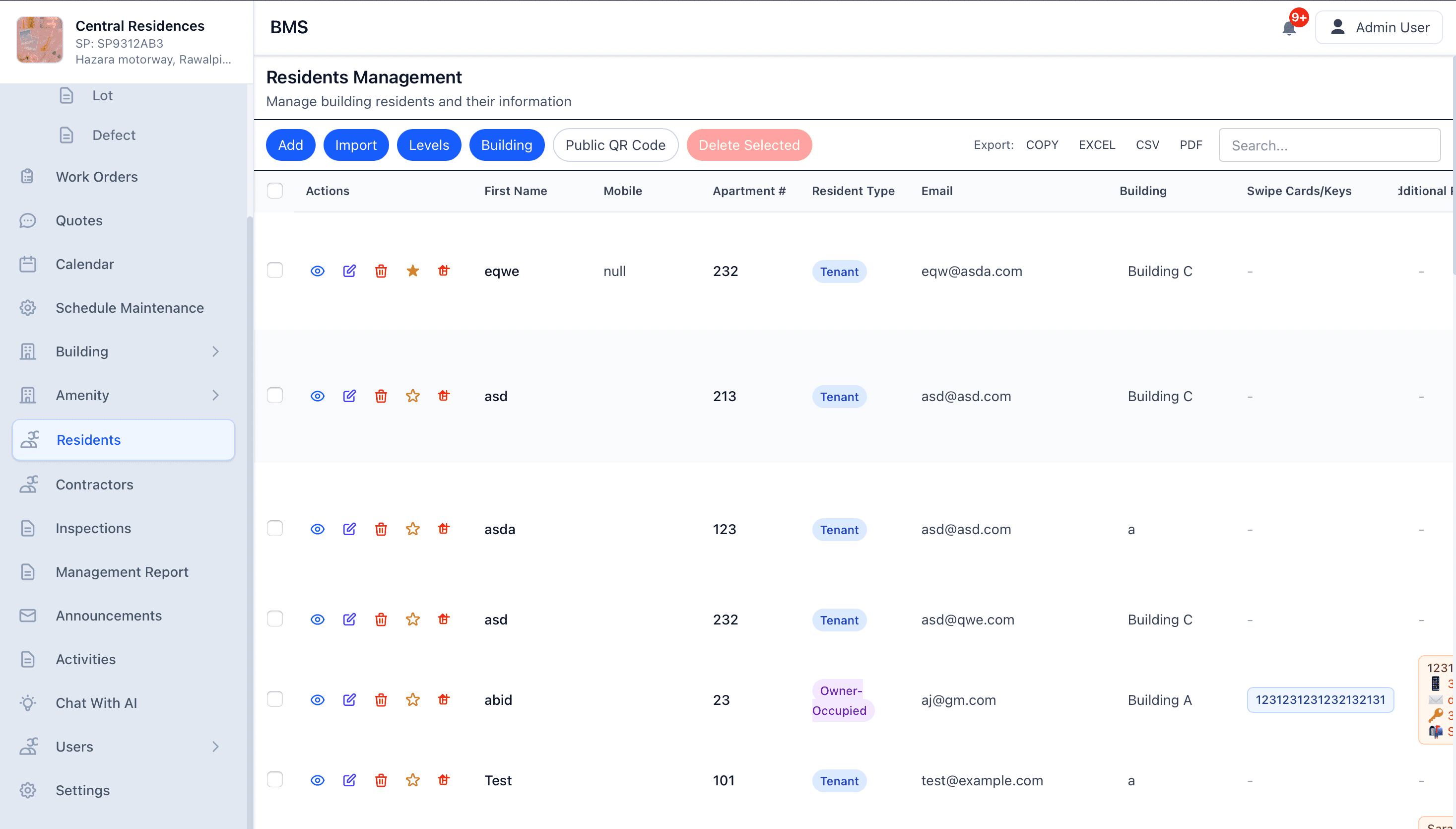 Building Management System interface, view 5
