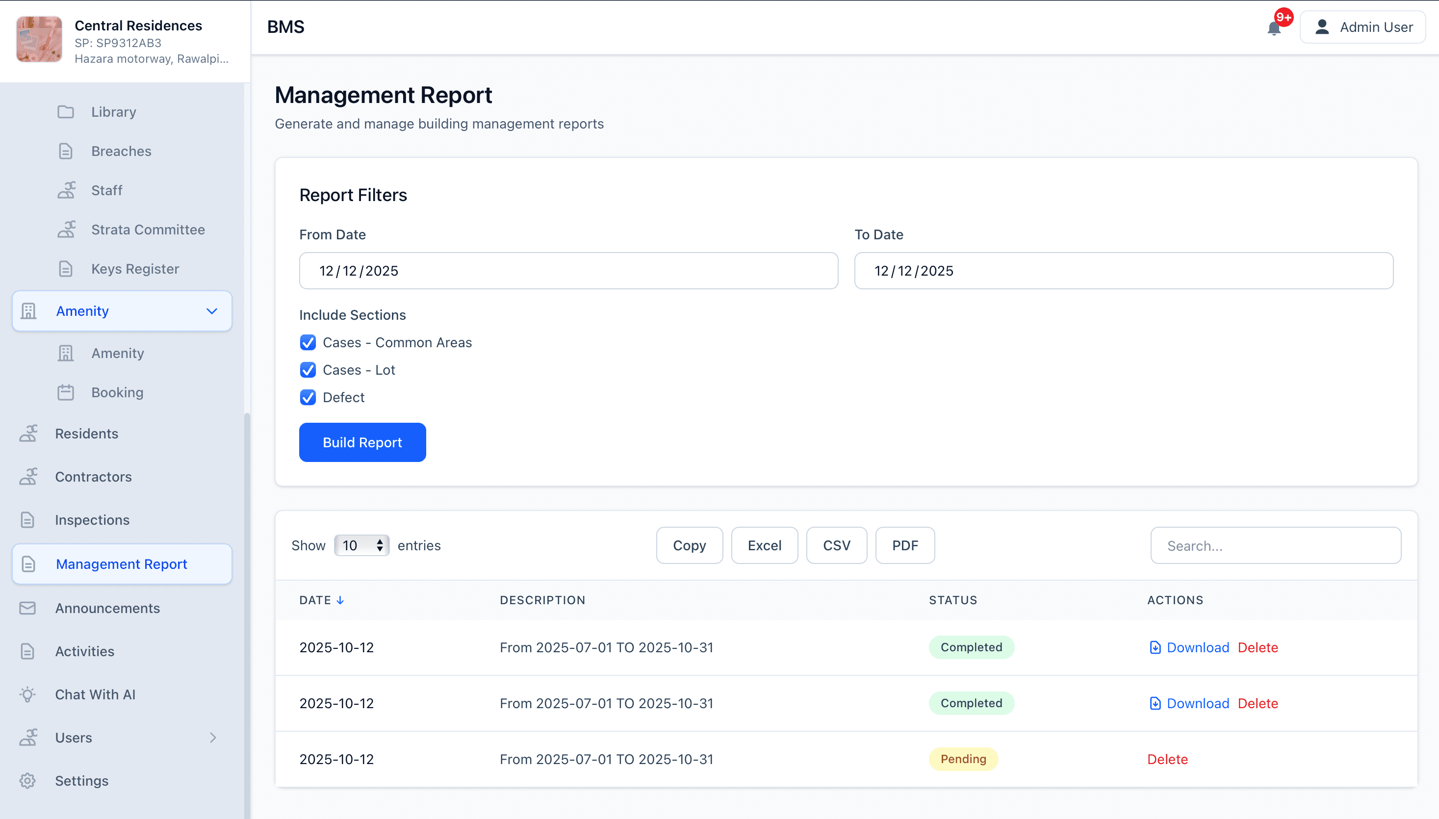Building Management System interface, view 7