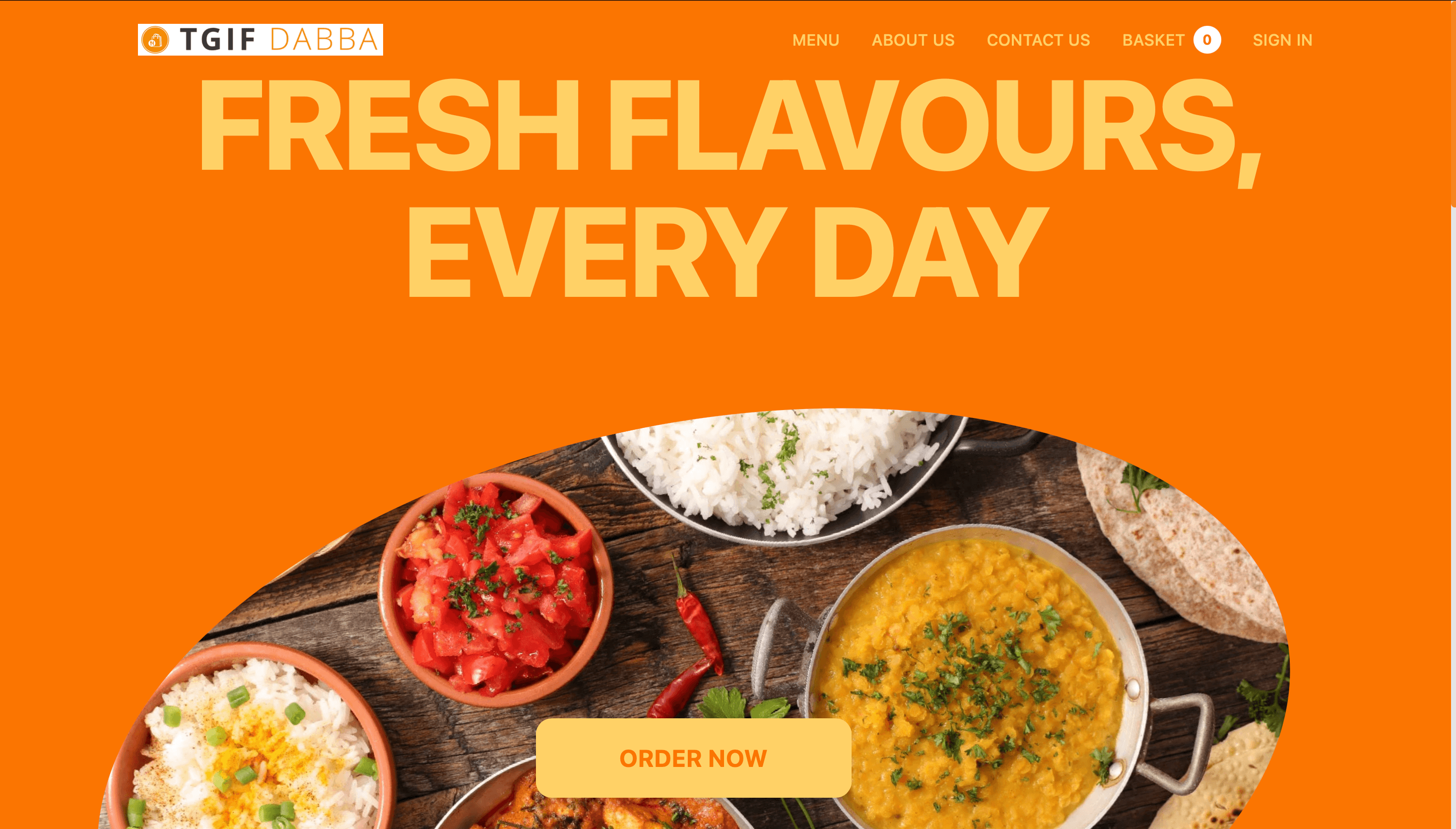 TGIF Dabba application interface
